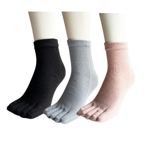 Web shop 8tailの5本指ソックス レディース シルク混 冷え取り靴下 5本指 靴下 婦人 絹 3足セット（色はお任せ）A15｜アングル3