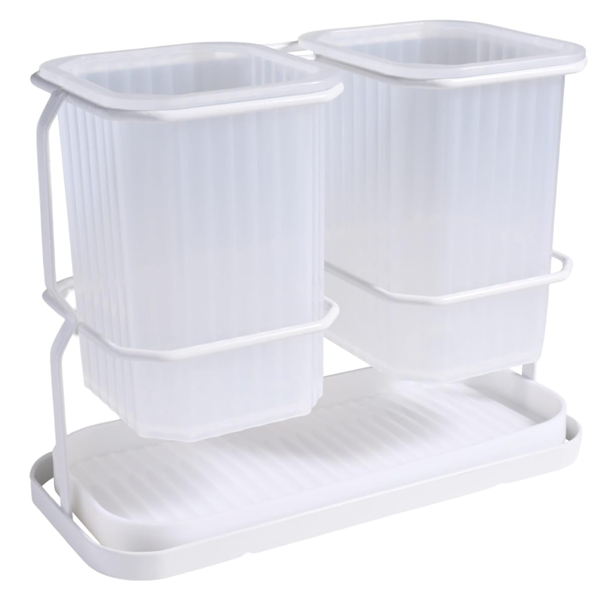 ルボナリエ 箸立て プラスチック製 ホワイト 排水穴付き カトラリーホルダー