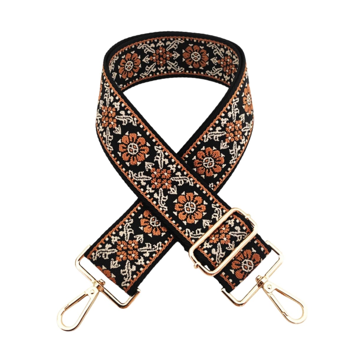[Akaaka] ショルダーストラップ バッグ用 太め 刺繍柄 調節可能 幅広 交換用 肩掛け ベルト バッグの持..