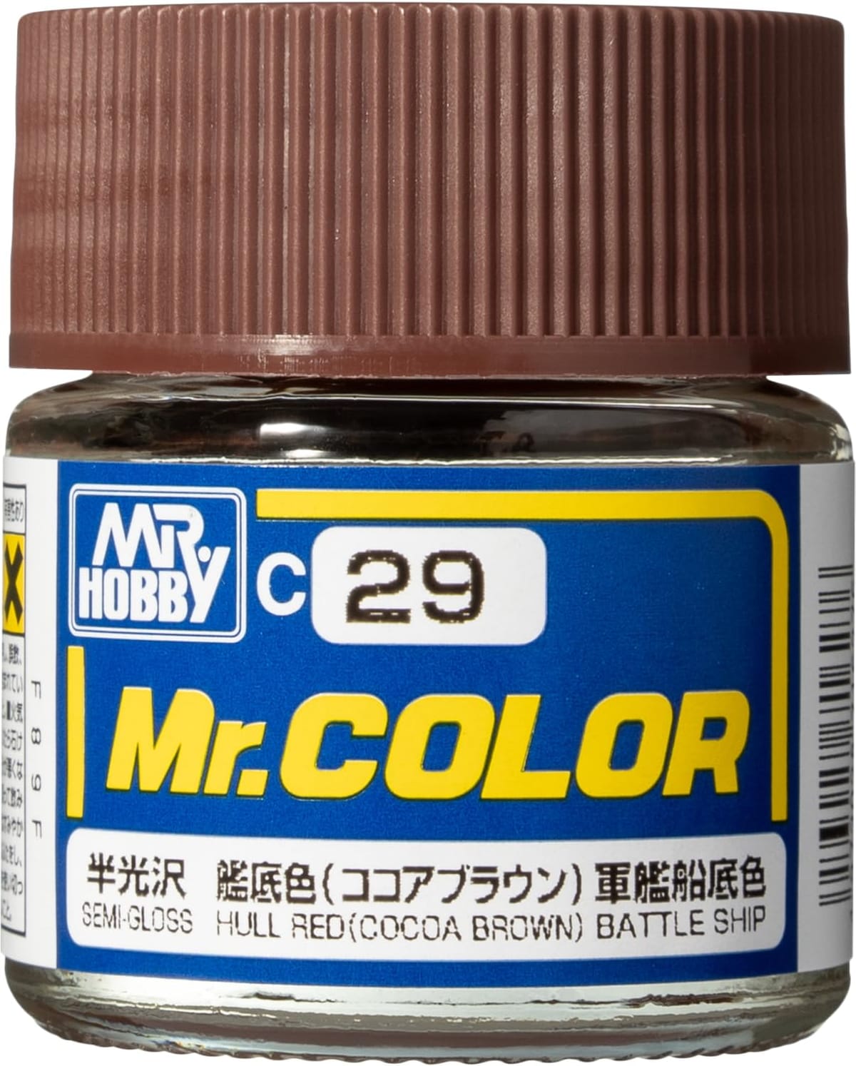 容量：10mlMr.カラーで塗装する際は、適宜Mr.カラー用うすめ液で薄める必要がありますエアブラシ塗装をする場合は、塗料の粘度に合わせて、塗料1：うすめ液最大2の割合を目安に希釈して下さいMr.カラー、Mr.カラーGX以外の他の模型用塗料と混ぜてご利用することは出来ませんABS樹脂パーツに塗装した場合、樹脂に塗料が浸透して、パーツが脆(もろ)くなり、割れたりすることがあります。