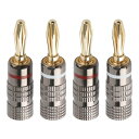 NOSTALSIC バナナプラグ 赤+白セット ソルダーレス 24k金メッキ 簡単取り付け ダブルネジ固定 12AWG〜18AWG対応 オーディオ用 スピーカー...