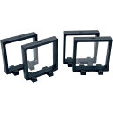 FJmark ディスプレイスタンド ラバーストラップ アクリルキーホルダー 収納 展示 汚れ防止 台座付き (ブラック11×11cm 4個)
