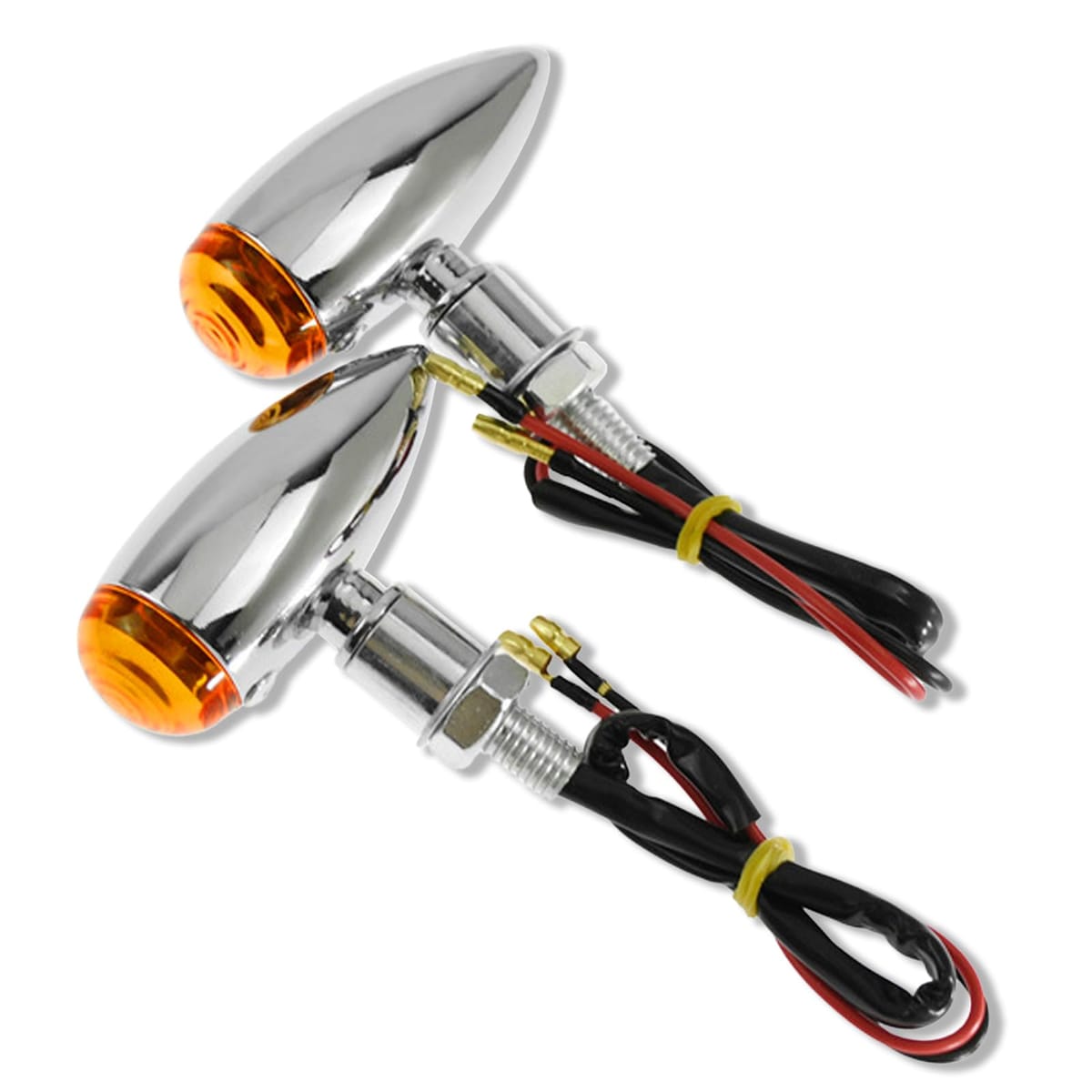 【CREATERA】バイク オートバイ レトロ 砲弾型 スリム アルミ製ウインカー ミニ 4個セット 12V スモークカバー 汎用品カスタム用