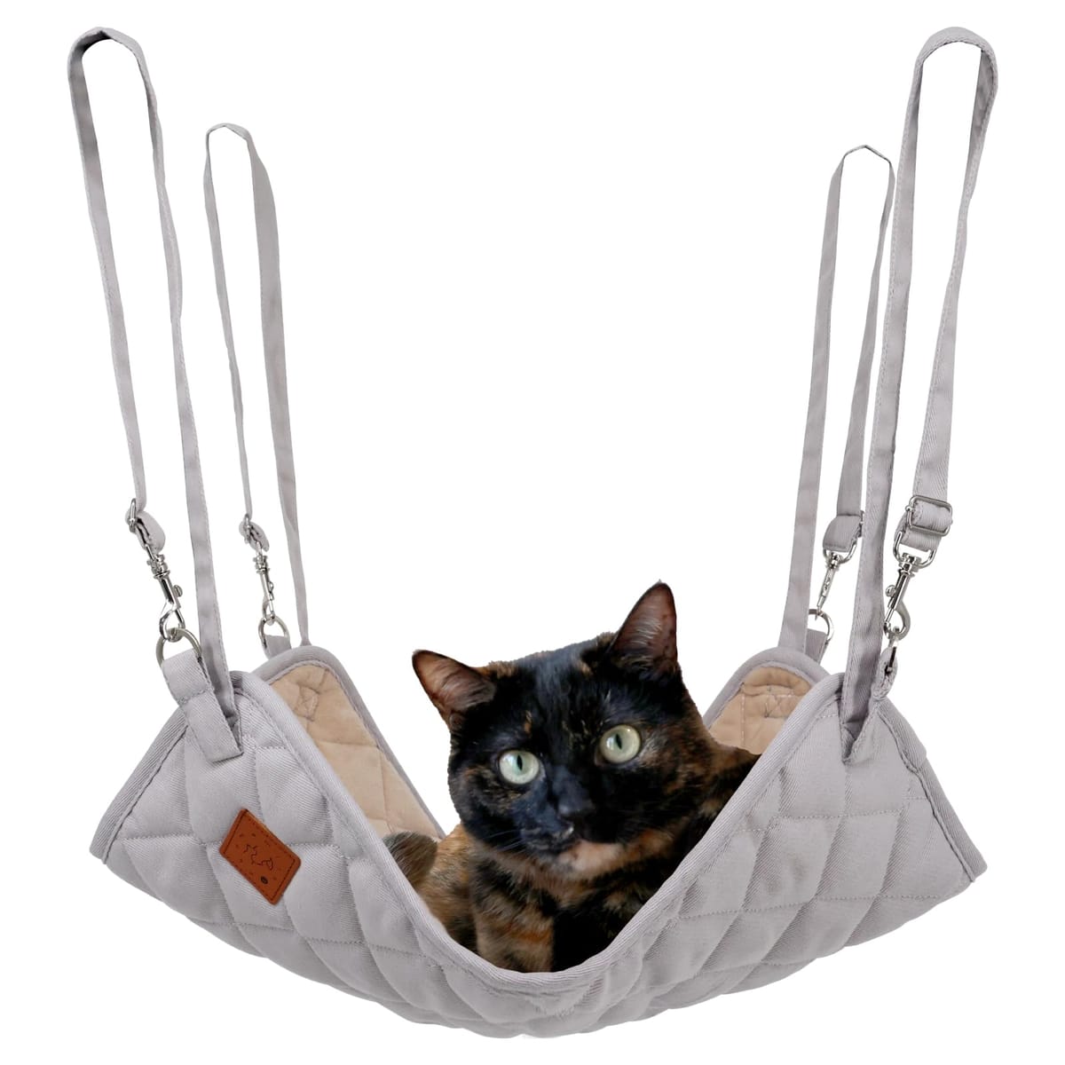 nekomamire 猫用ハンモック オールシーズン対応 耐荷重10kg 吊り下げベッド リバーシブル デニム生地&ボア生地 洗える 安定感 長さ調整 大型ネコ