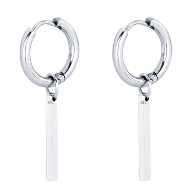 AREUM ジミン ピアス スティック 両耳用2つ入り リング フープ ステンレス 垂れ下がり 揺れる 人気アクセサリー