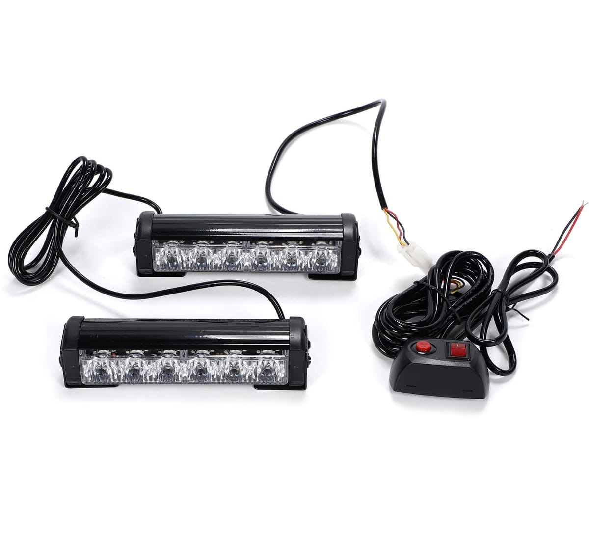 ストロボ 黄発光 フラッシュ ライト キット 12V 6LED×2連 ON/OFF パターン切り替え スイッチ付き 常時..