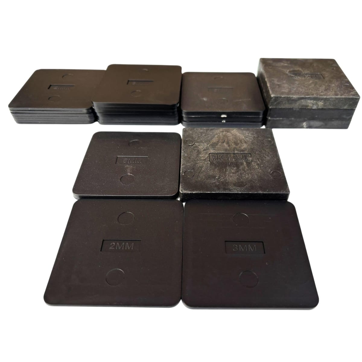 YESprime レベルスペーサー 高さ調整板 2/3/5/10mm 12-24枚入り ガタつき防止 家具脚 かさ上げ シム プ..