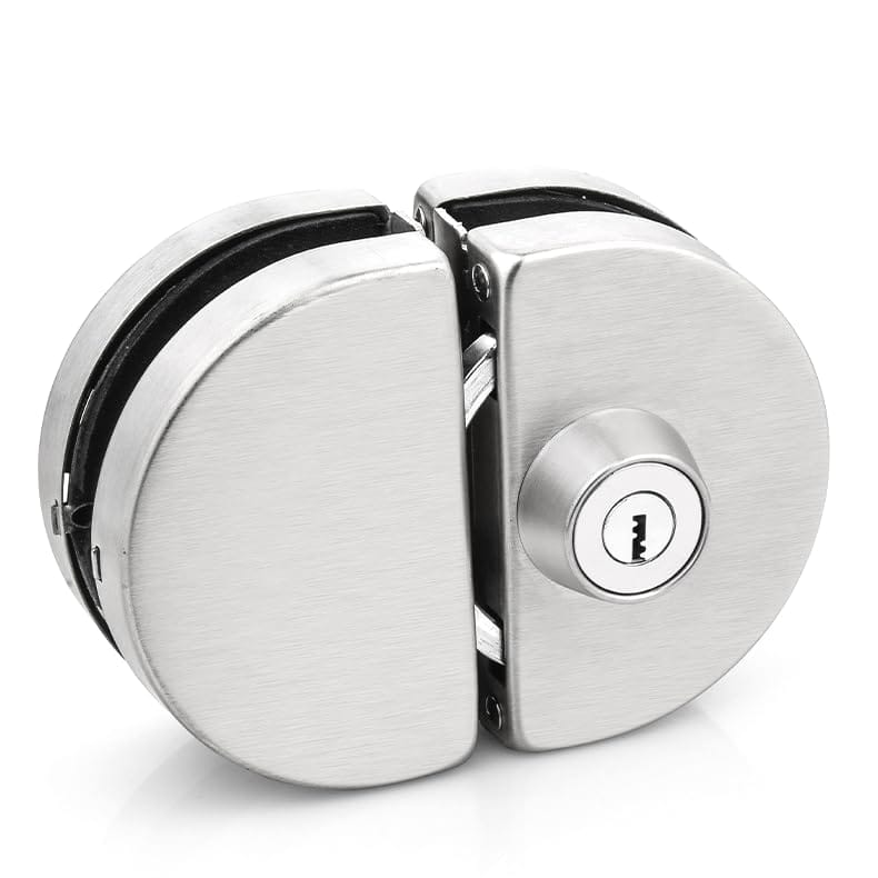 Sugarello 錠前 半月型 ガラスドアロック 両開き 鍵付 室内ドア メンテナンス 取替 ロック 穴明け不要 ..