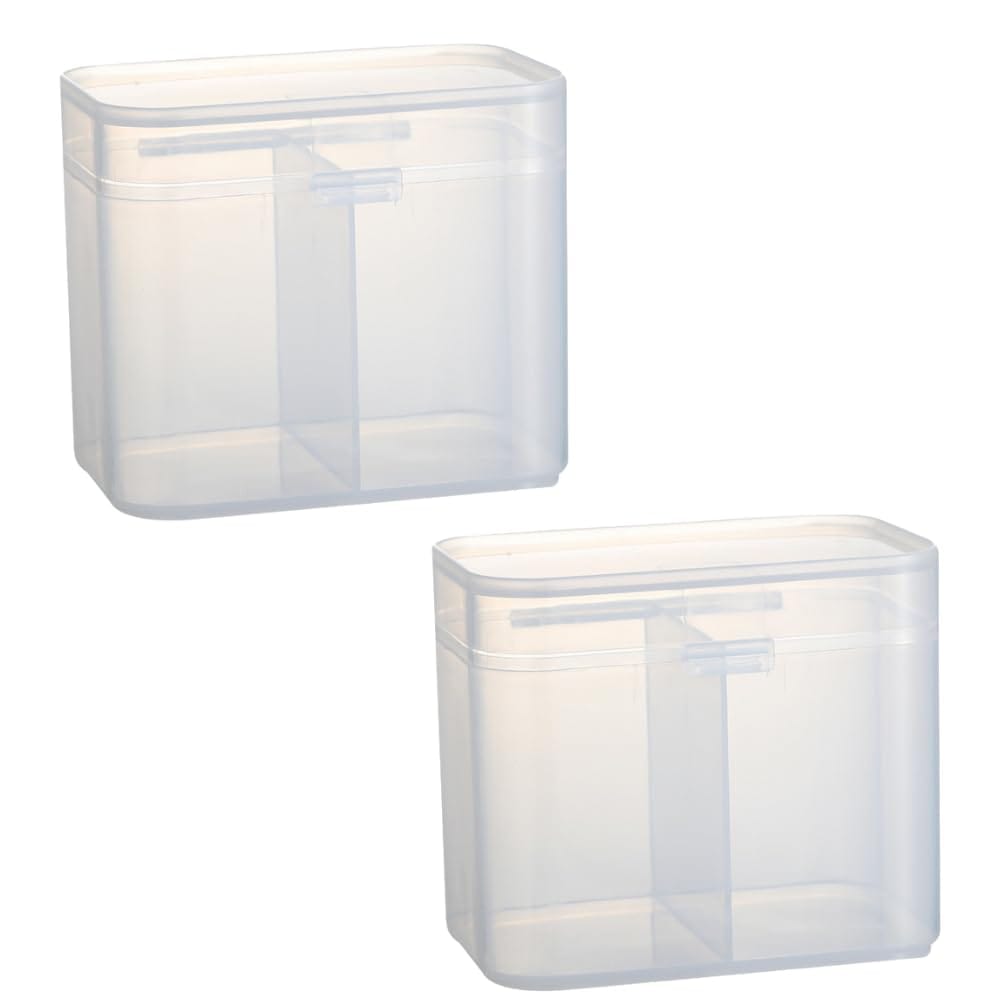 ideamall 綿棒入れ コットンケース 収納 蓋付き 綿棒ケース プラスチック 小物入れ クリア 2個セット