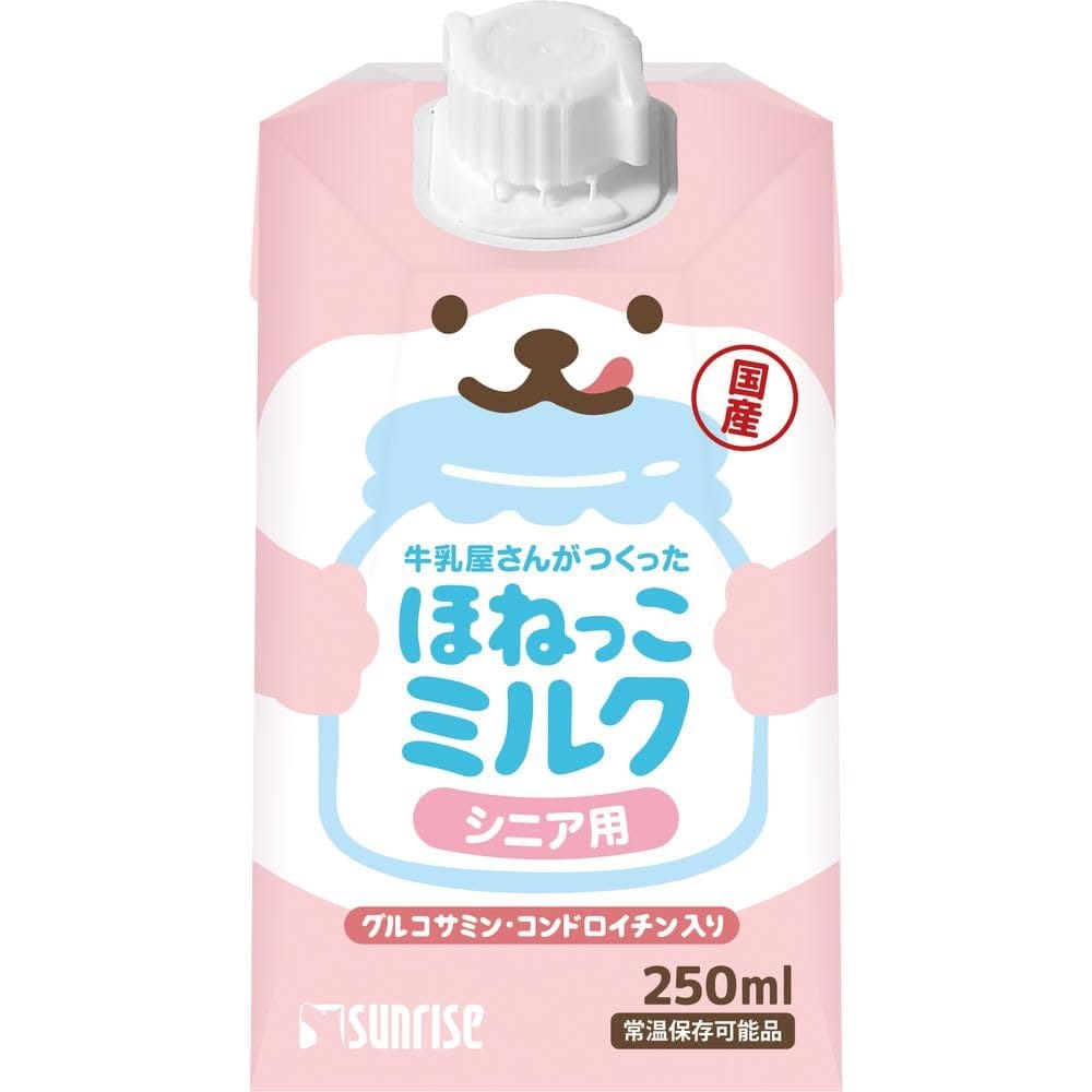 （まとめ買い）サンライズ 牛乳屋さんがつくった ほねっこミルク シニア用 250ml 犬猫用フード 【×24】...