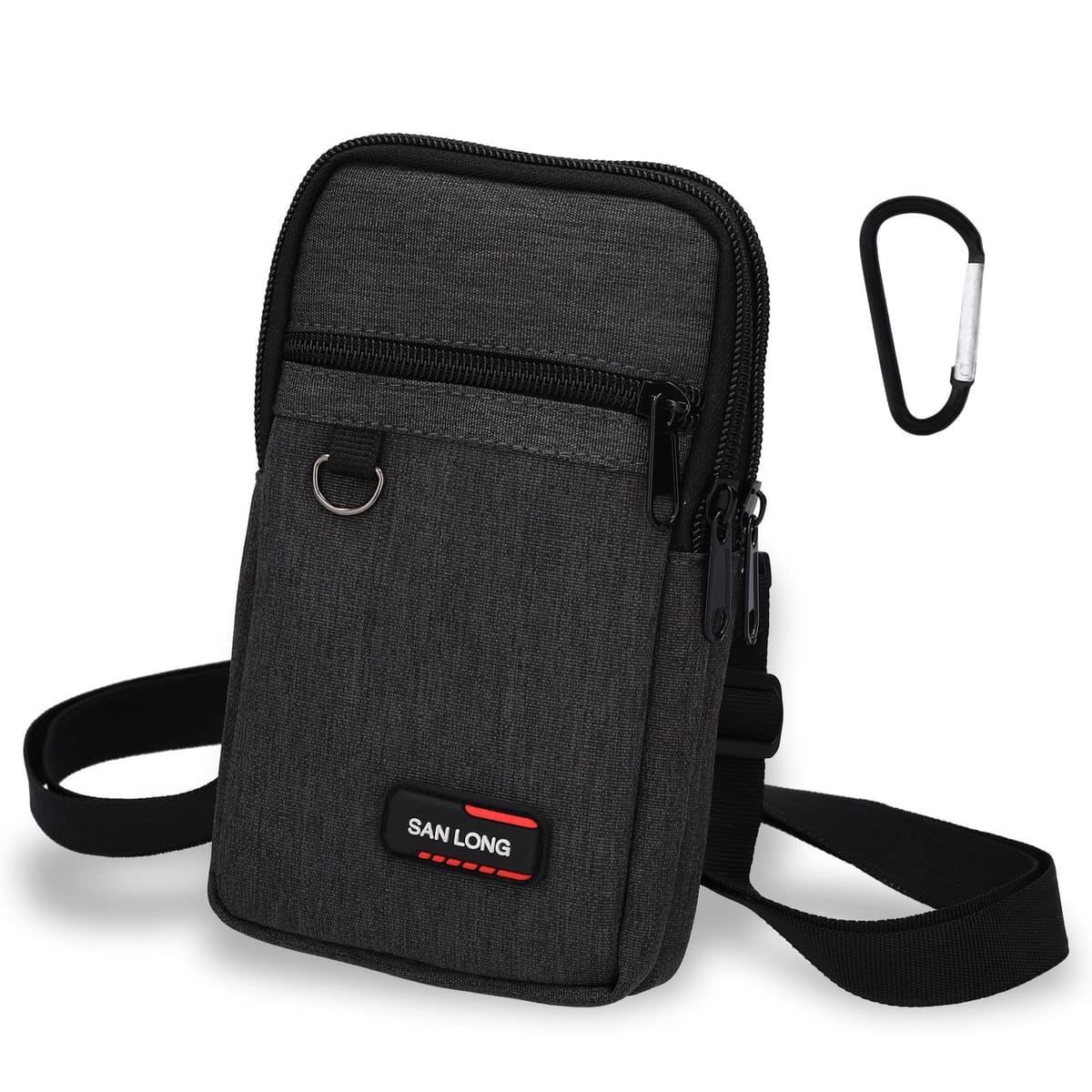 Riotona スマホポーチ メンズ カラビナ スマホショルダー ベルトポーチ 3Way パスポート対応 iPhone 14 Plus/Pro Max 7インチ...