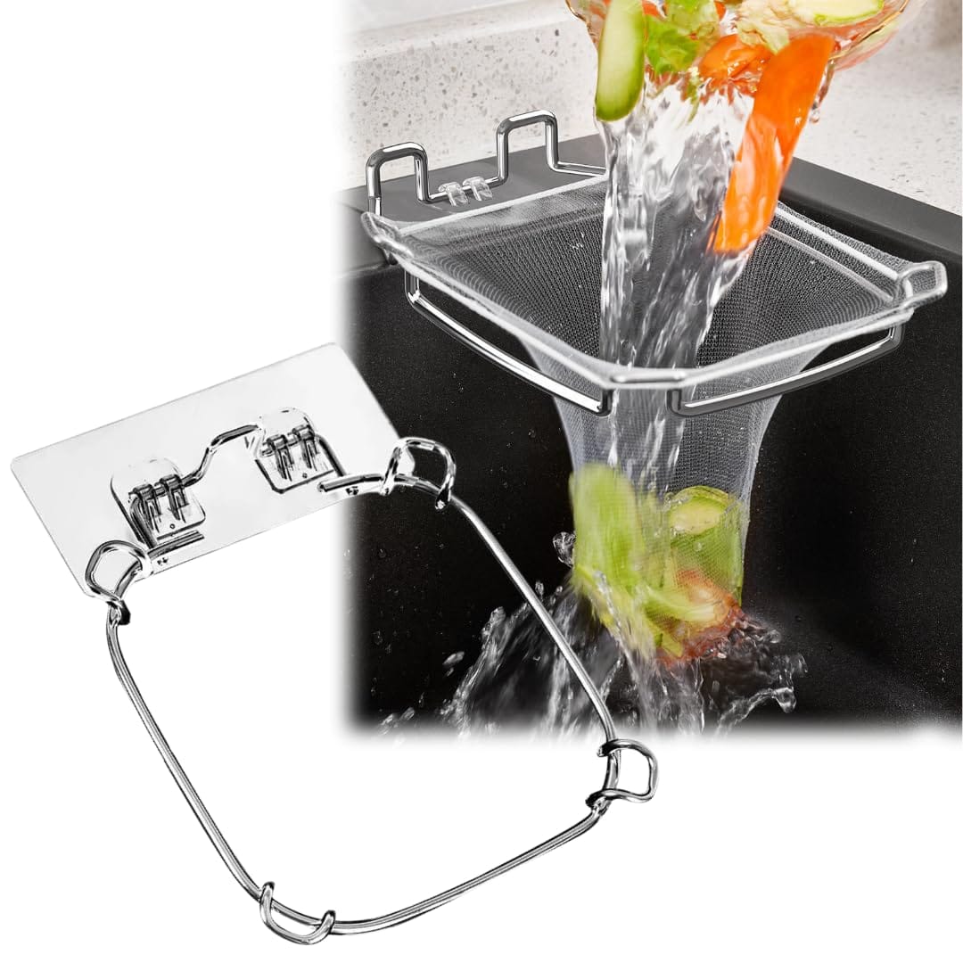 I'm so happy 三角コーナー ステンレス 折りたたみ 水切りネットホルダー 浮かせる 三角コーナーいらず ネット50枚付き