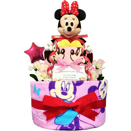 KanonBabys おむつケーキ 女の子 ミニー 出産祝い 2段 Sサイズ Mサイズ 2101 KanonBabys おむつケーキ 女の子 ミニー 出産祝い 2段 Sサイズ Mサイズ 2101