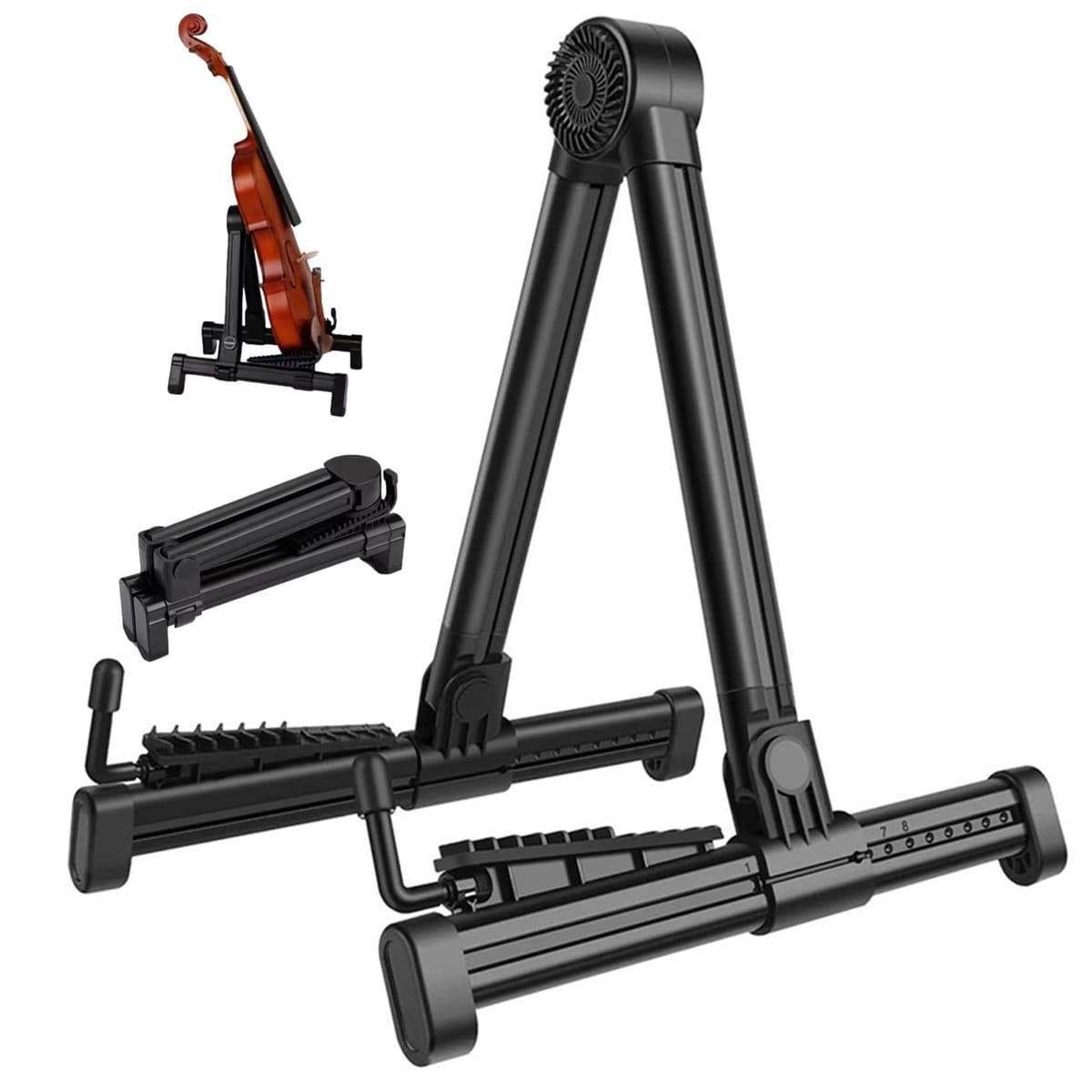 NOELAMOUR ギタースタンド 折りたたみ 軽量 スタンド アコギ ベース エレキ ウクレレ シングル A型 立てかけ