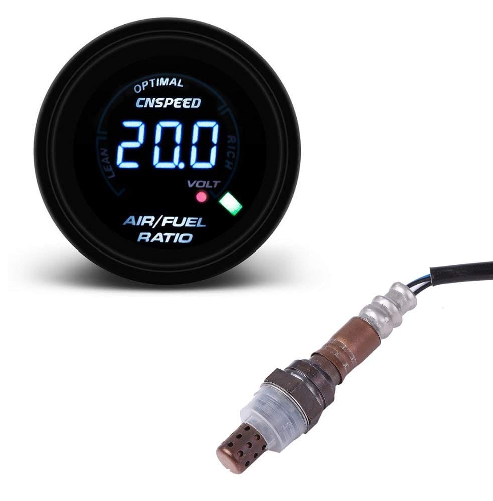 [Avan Knight] 12V デジタル オート ゲージ 広域帯 空燃比計 52mm 追加 メーター O2センサー AIR/FUEL ..