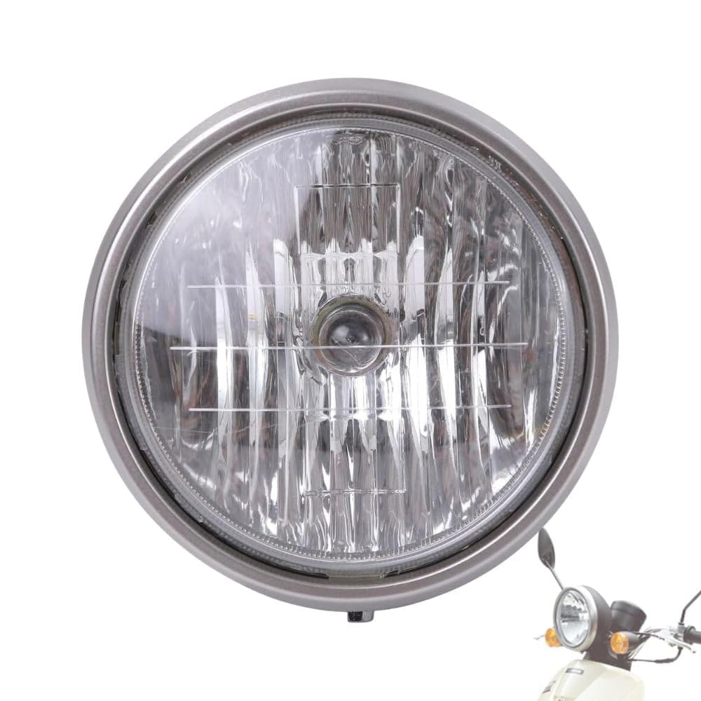 MORASTYLE ヘッドライト トゥデイ AF61 AF67 対応 ハロゲン 12V 25W 純正タイプ メッキリム 社外品 交換用 補修 カスタム ギボシ端子付 原付 フロントライト 黄ばみ