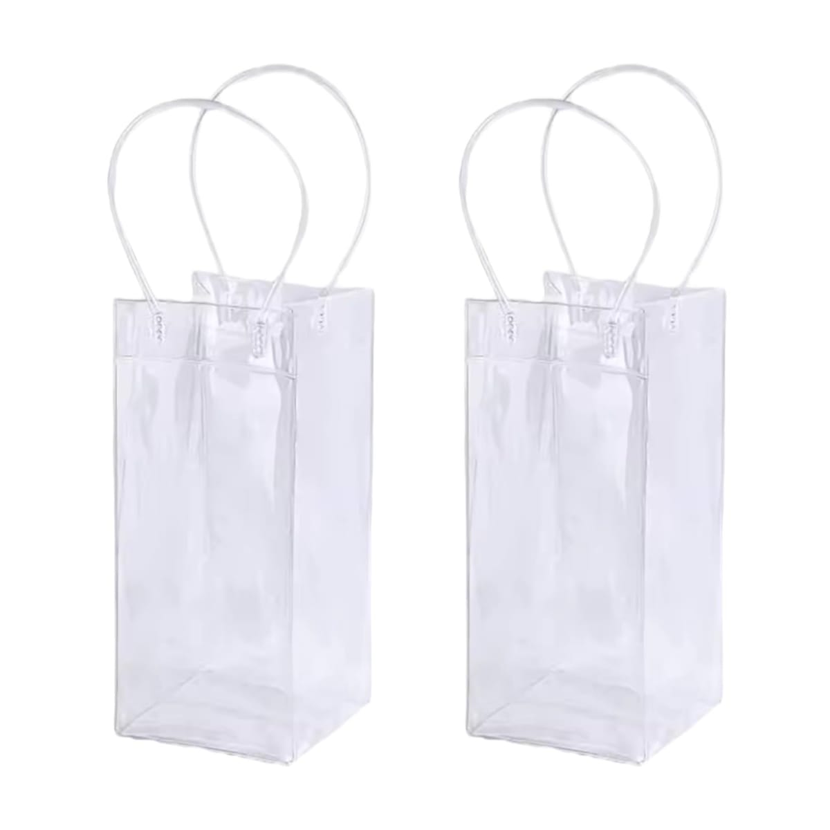 ヒカリカ ワインバッグ ワイン袋 2個セット クリア 防水 保冷 透明バッグ クーラーバック 手提げ袋 酒..