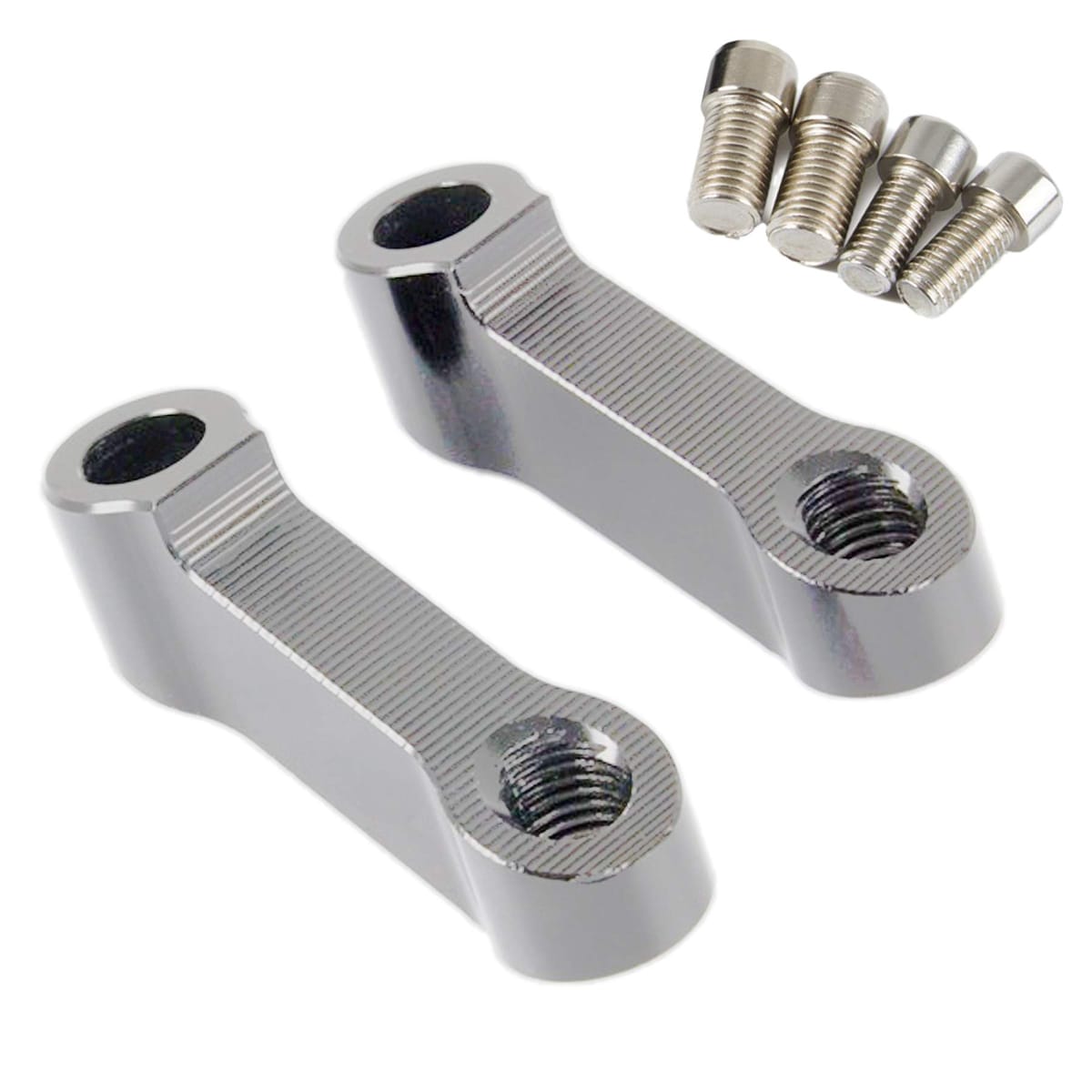 (エスネット) バイク ミラー アダプター 約6.2cm 延長 ステー 2個 汎用 クランプバー M10 ネジ 高さ 2...