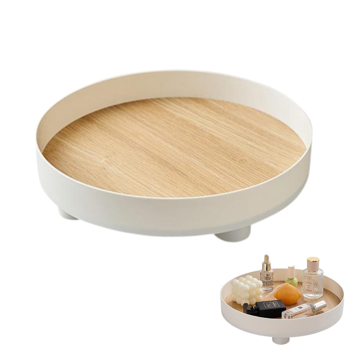 Sunny Glow 木製 小物入れ 小物トレー 小物置き トレイ インテリア雑貨 北欧雑貨 おしゃれ アンティーク 雑貨 アクセサリー 化粧品 ホワイト