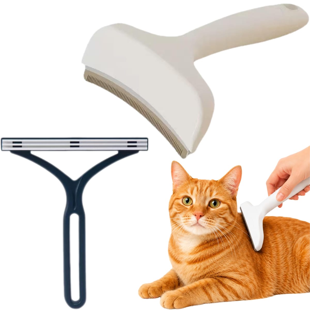 Alpha Depot 猫 けとりブラシ 抜け毛取り 2点セット 猫 犬 ペットブラシ 毛玉取り 毛玉ケア グルーミング ＋ 抜け毛クリーナー 猫の毛 掃除 カーペットブラシ ソファ 洋服ブラシ 猫の毛取り 洗える 繰り返し使える テープ不要