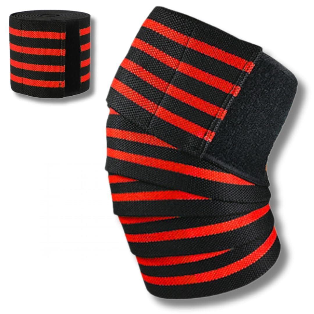 [Capprecier] 膝サポーター ニーラップ 筋トレ用 巻き付け式 トレーニングベルト 加圧固定式 伸縮性 メ..