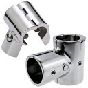 CHASO オーニング テント キャンプ ヨット 船 ステンレス ジョイント パイプフォーク パイプ 取付金具 T字 3方向 DIY 継手 22mm 25mm