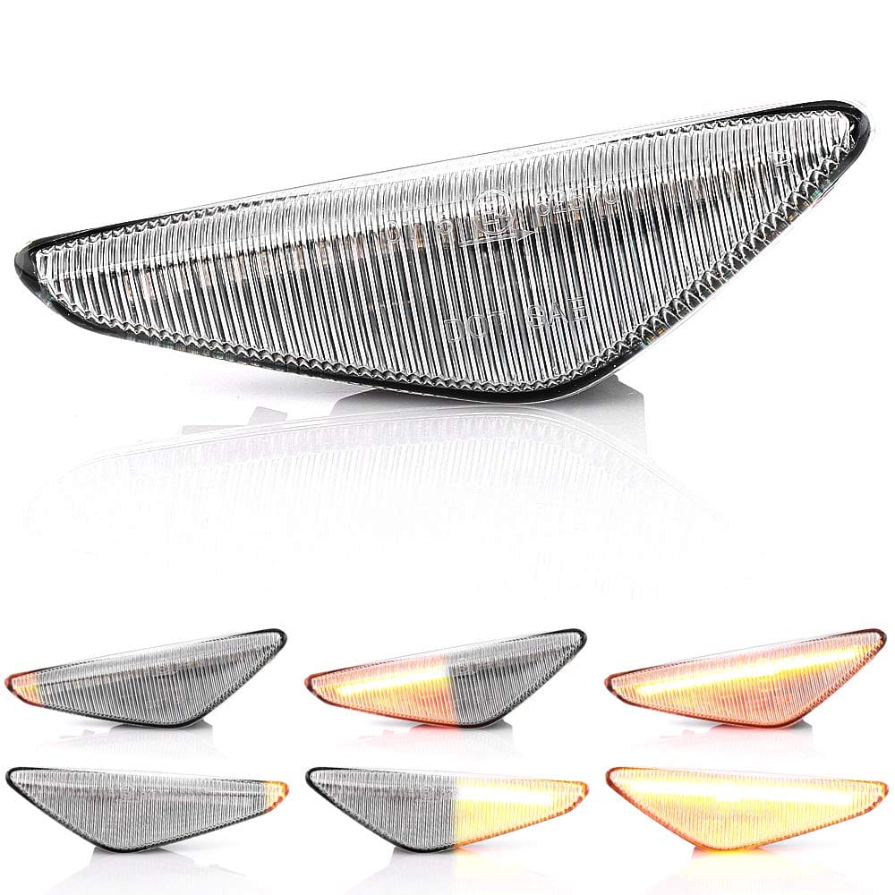 BMW X3 F25 X5 E70 X6 E71 E72 ファイバーLED クリアレンズ仕様 シーケンシャル フロント サイドマーカー ウインカー