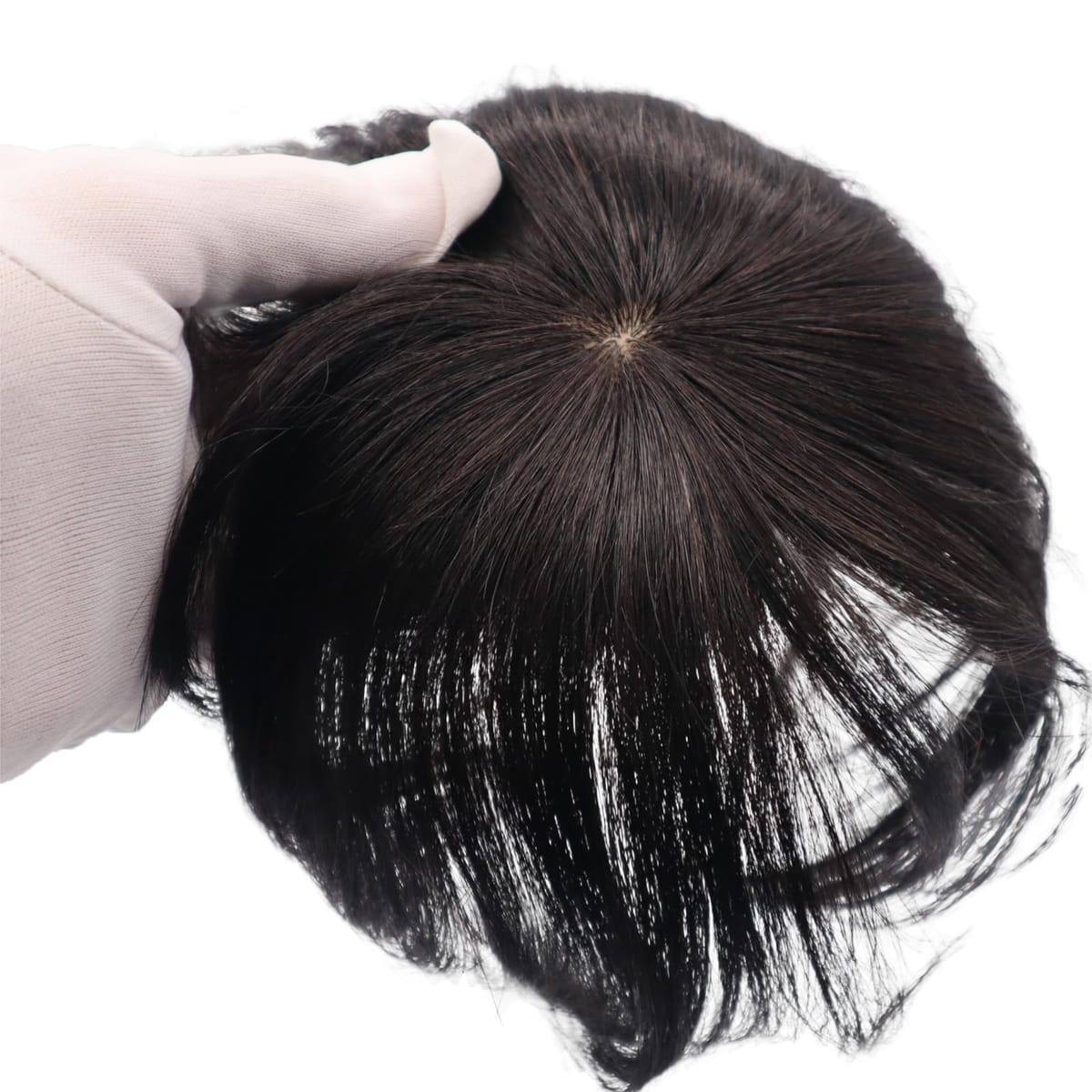 [トカリリ]ヘアピース 部分ウィッグ 人毛 100% かつら 女性 ポイントピース トップピース ウイッグ つむじ 頭頂部 薄毛 脱毛 ショート 自然