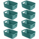 RYOHIN Lab.(良品ラボ) 収納ボックス 小物 角がない プラスチック ケース 取手付き カラーボックス 整理整頓 クローゼット 押入れ 洗面所 8個セ...