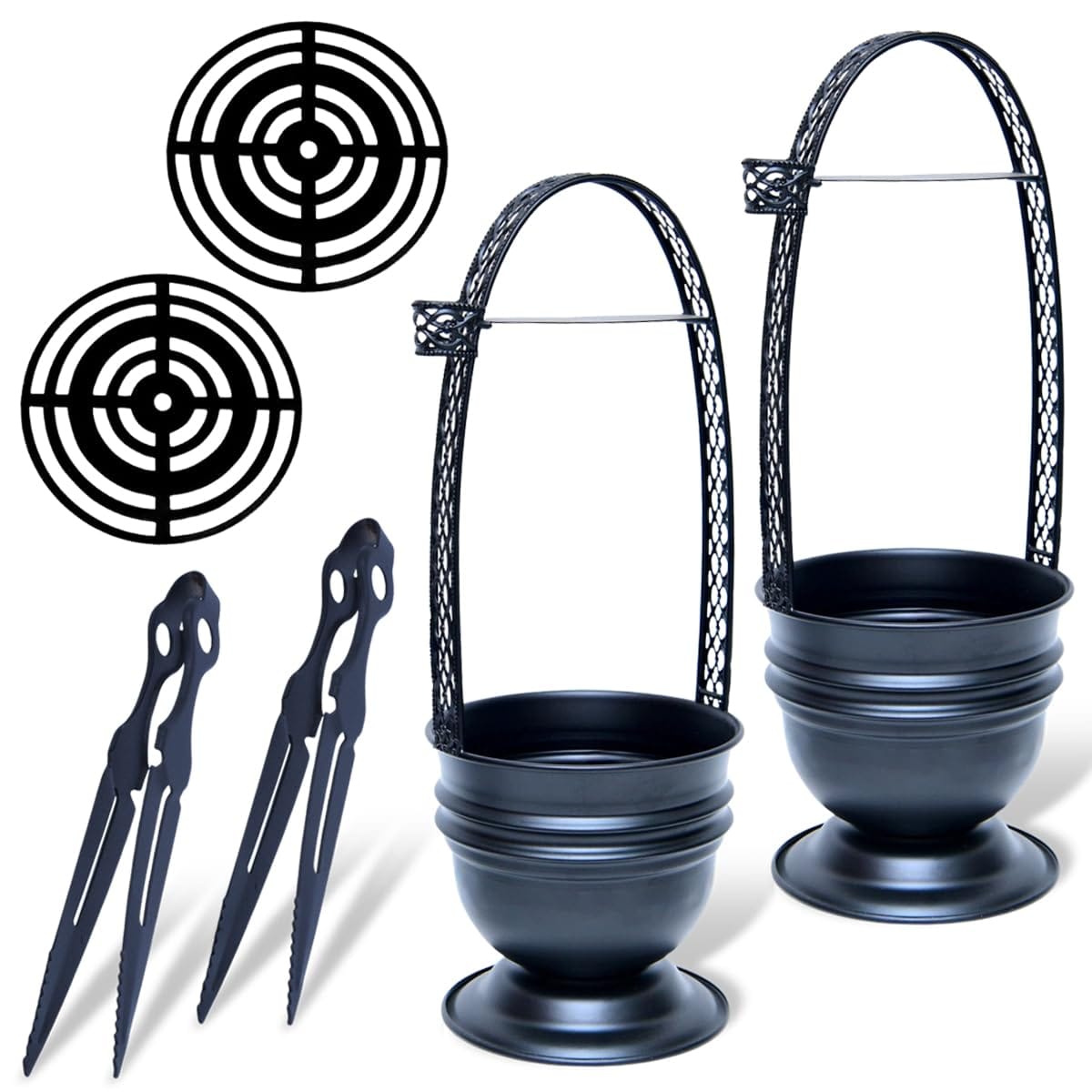 SALUDABLE シーシャ 炭バスケット トング付 持ち運び チャコール 炭入れ 金属製 ホルダー