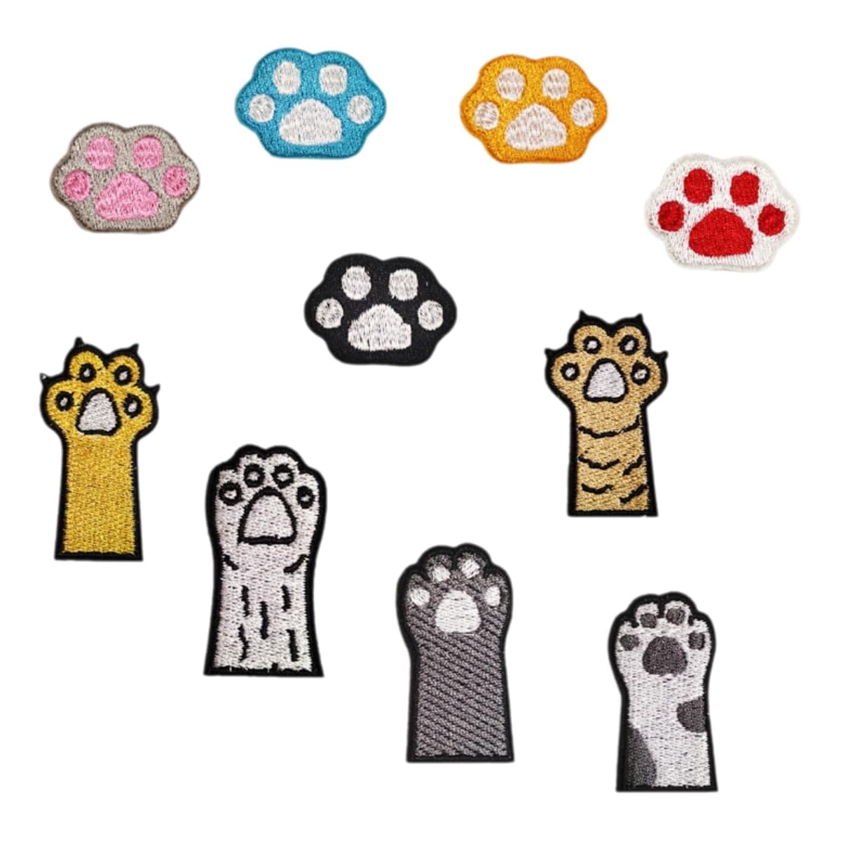 Rakuten - KAZARI日和 ワッペン 10枚セット アイロン アップリケ 猫 肉球 男の子 女の子 子供用 小さい アイロン接着 刺繍 可愛い