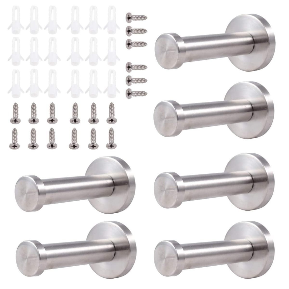 SKY ウォールフック 壁掛け フック ウォールハンガー ステンレス シンプル 6個セット