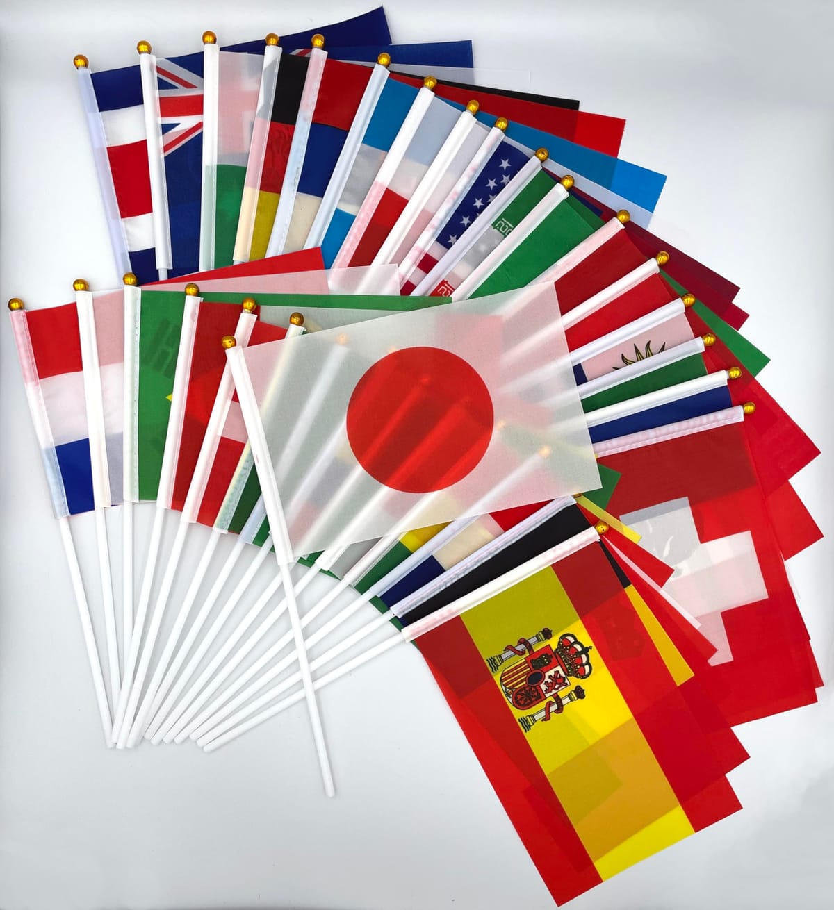 Flatland 国旗 32ヶ国 手旗 万国旗 日の丸 旗 スポーツ 観戦 応援 14×21cm 32本セット