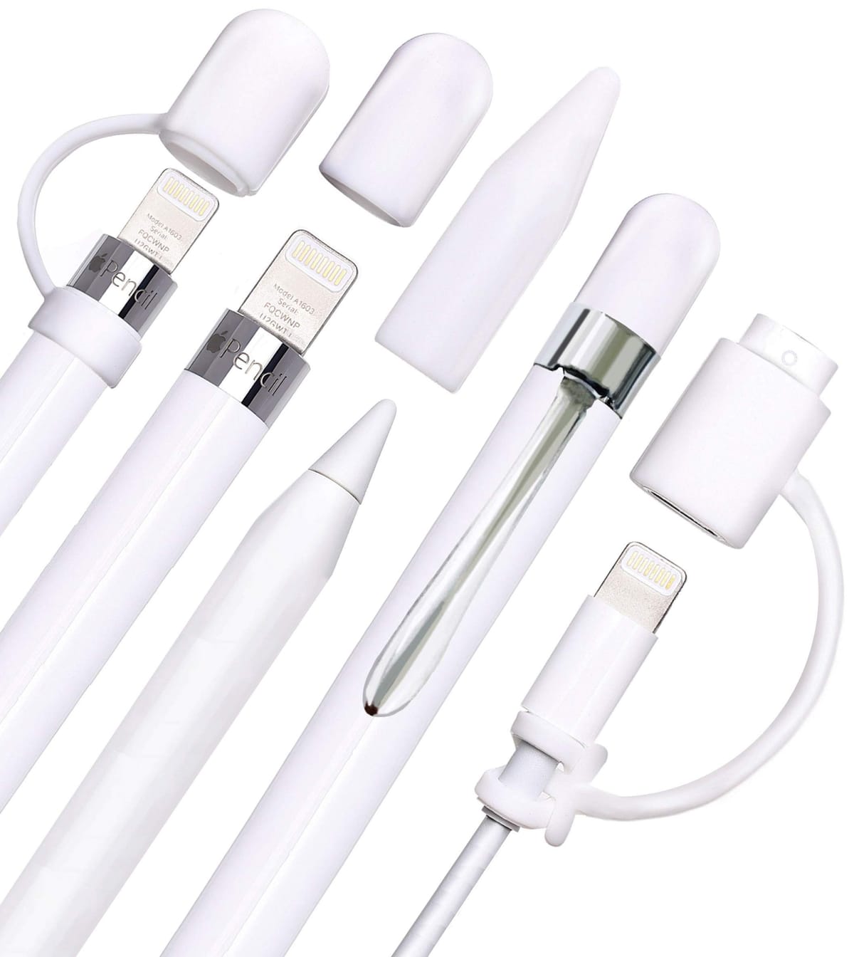 apple pencil 専用 キャップ クリップ (第1.第2世代対応) カバー Ipad ペン 5点セット