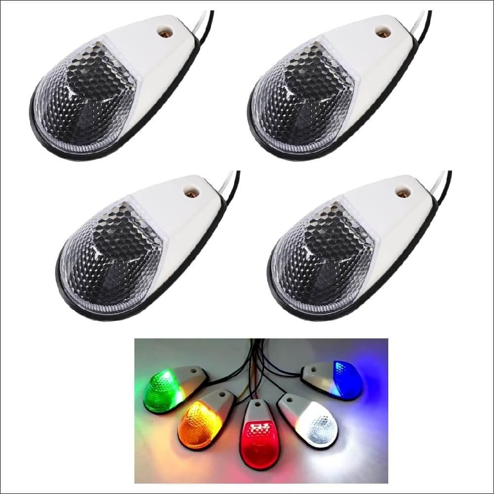 4個セット LED 防水仕様 フロッグマーカー 車幅灯 クリアランスランプ サイドマーカー トラック デコトラ 24V ナマズマーカー レトロ 天井 フロント サイド テール バック ふそう 日野 UD いすゞ マツダ 外装 カスタム品 (ホワイト) [