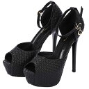 キッソス(KISSOS) ヒール レディース アンクルストラップ ピンヒール ハイヒール オープントゥ 14cm 厚底 キャバ お洒落 パンプス 美脚 サンダル