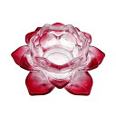 キャンドルスタンド 蓮の花 ガラス製 クリスタル カラー キャンドルホルダー 燭台 ろうそく立て