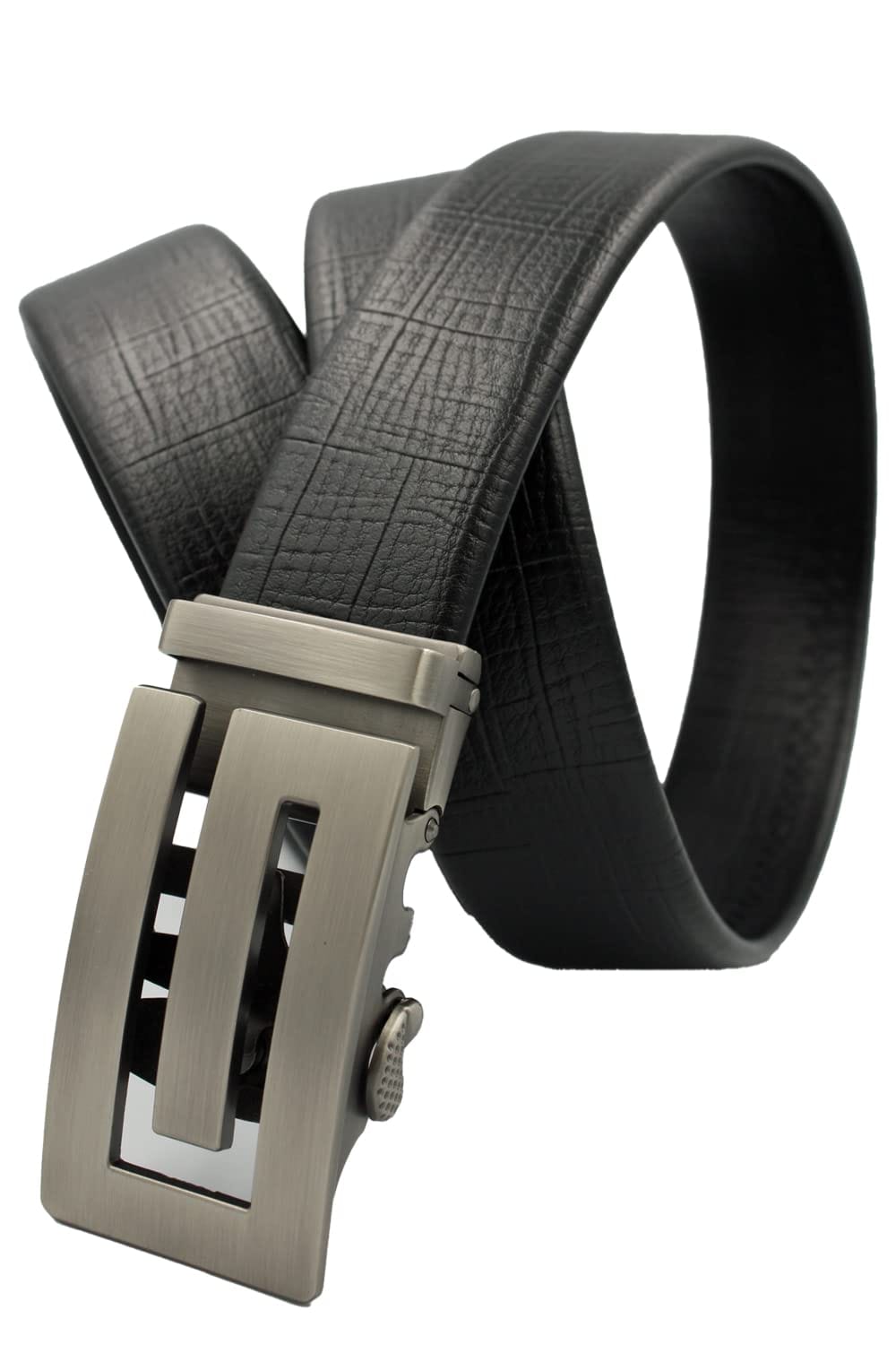 [Paani Paani] つや消し ベルト メンズ 紳士用 ビジネス カジュアル 本革 ブラックベルト Type G