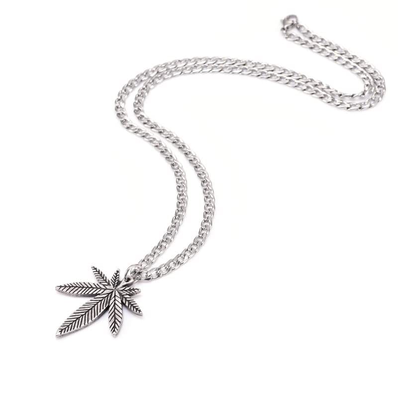 Web shop 8tailの[HARGIO] ネックレス メンズ マリファナ ヒップホップ ストリート レゲエ 大麻 草 Weed ウィード シルバー チェーン チェーンネックレス HIPHOP｜アングル2