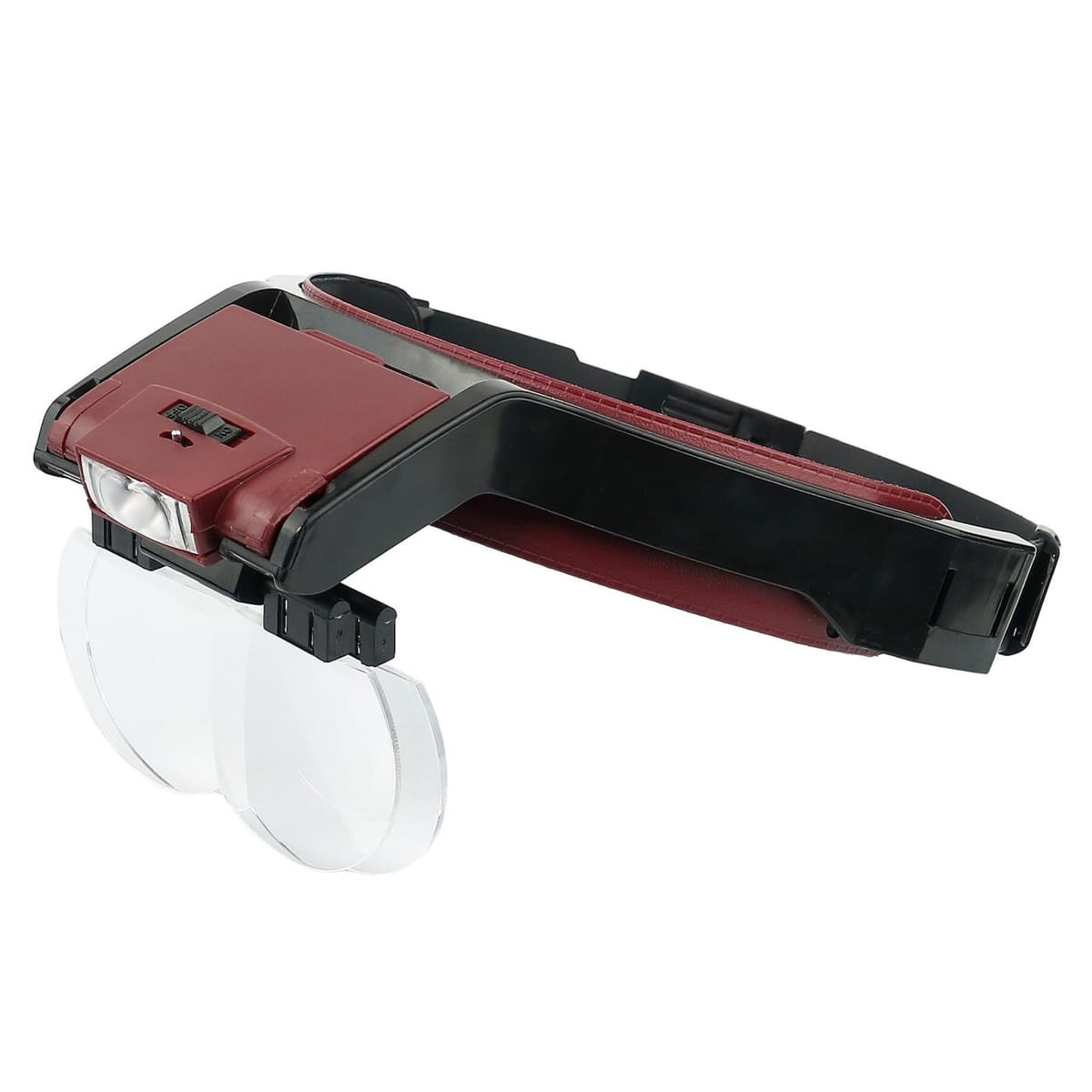 Quikaboo ヘッドバンド拡大鏡 ヘッドマウント拡大鏡 拡大鏡 ルーペ メガネ LED ライト付き 2灯式 虫眼鏡 実験 観察 読書 精密作業 アクリルレン...