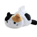 ティッシュケース ぬいぐるみ 猫 ティッシュカバー かわいい ティッシュ ケース ネコ もこもこ ふわふわ (白・黄色・黒)