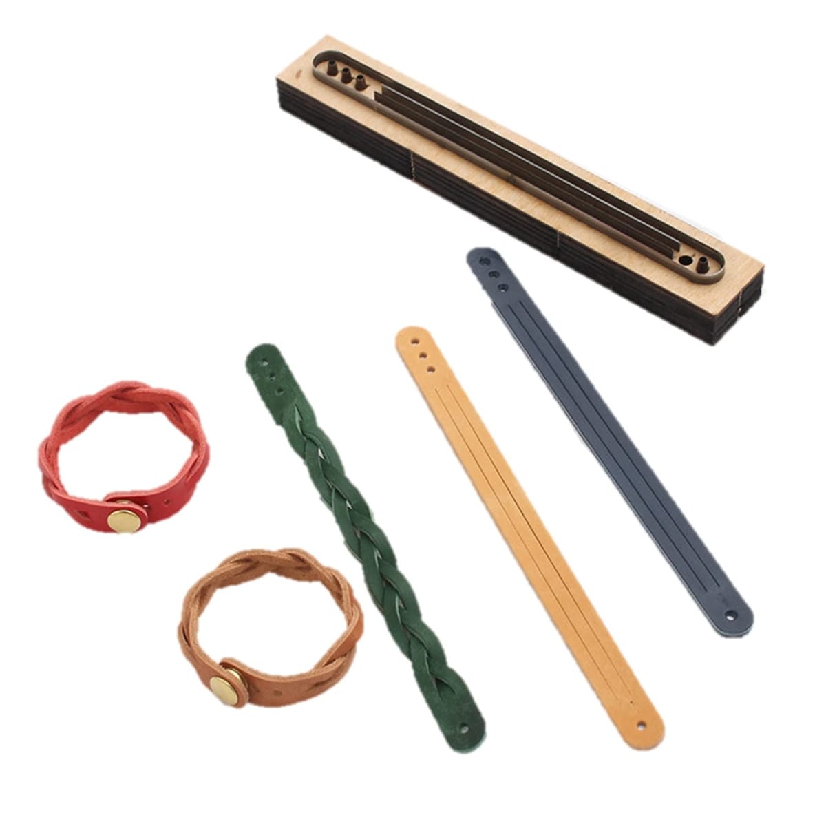 [IBUKI-STYLE] レザー クラフト ブレスレット カッティング パンチ 手作り 工具 セット キット DIY メイキング 穴あけ エンボス 木製 加工