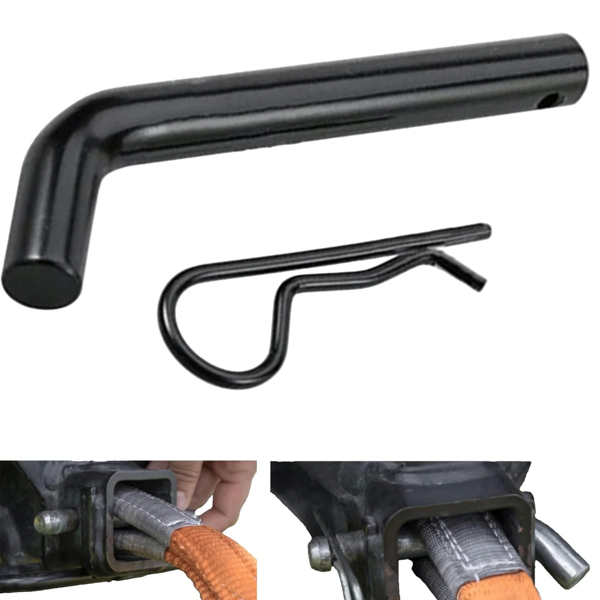 Alpha Depot ヒッチピン トレーラーヒッチ用 5/8インチ 炭素鋼製 Rクリップ付き 2インチ角 2.5インチ角 40mm角対応 ロックピン ヒッチメンバー固定