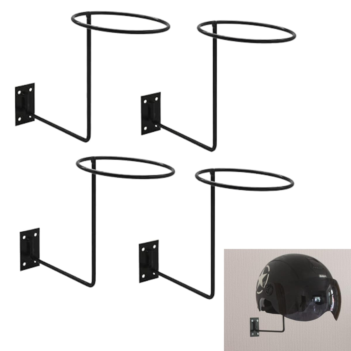 HAPPY SUGAR ヘルメットホルダー ヘルメット収納 ヘルメットハンガー フック 壁掛け バイク フルフェイ..