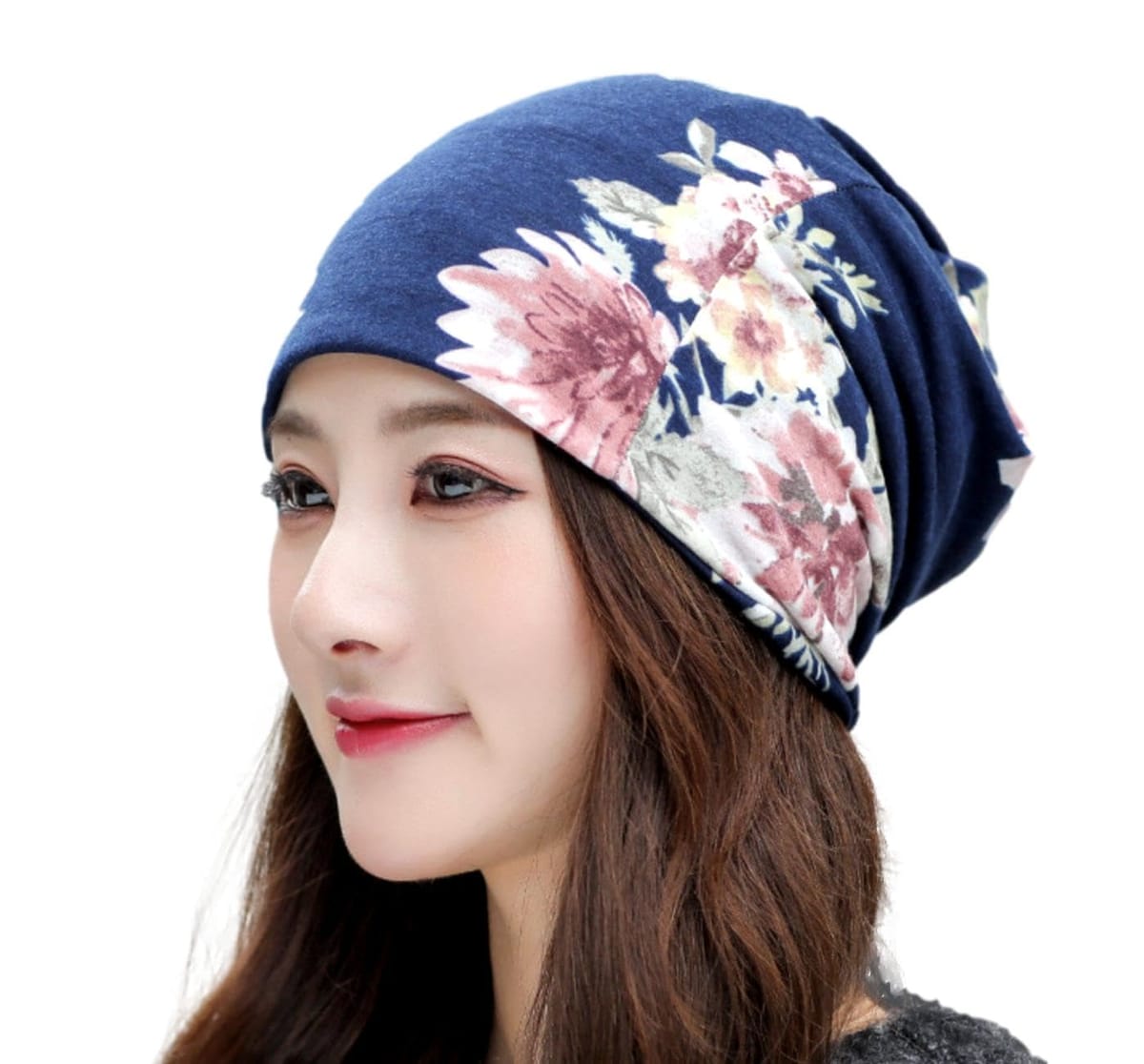 [Electric Circus] ニットキャップ 帽子 レディース 結んだまま被れる 医療用帽子 キャップ ケア帽子 花柄 ワッチキャップ ニット帽