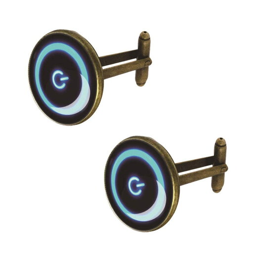 Power 電源ボタン パワー ボタン 発光 デザイン 袖 カフス ボタン セット カフスリンク スーツ Yシャツ 袖口 (Brass) Power 電源ボタン パワー ボタン 発光 デザイン 袖 カフス ボタン セット カフスリンク スーツ Yシャツ 袖口 (Brass)