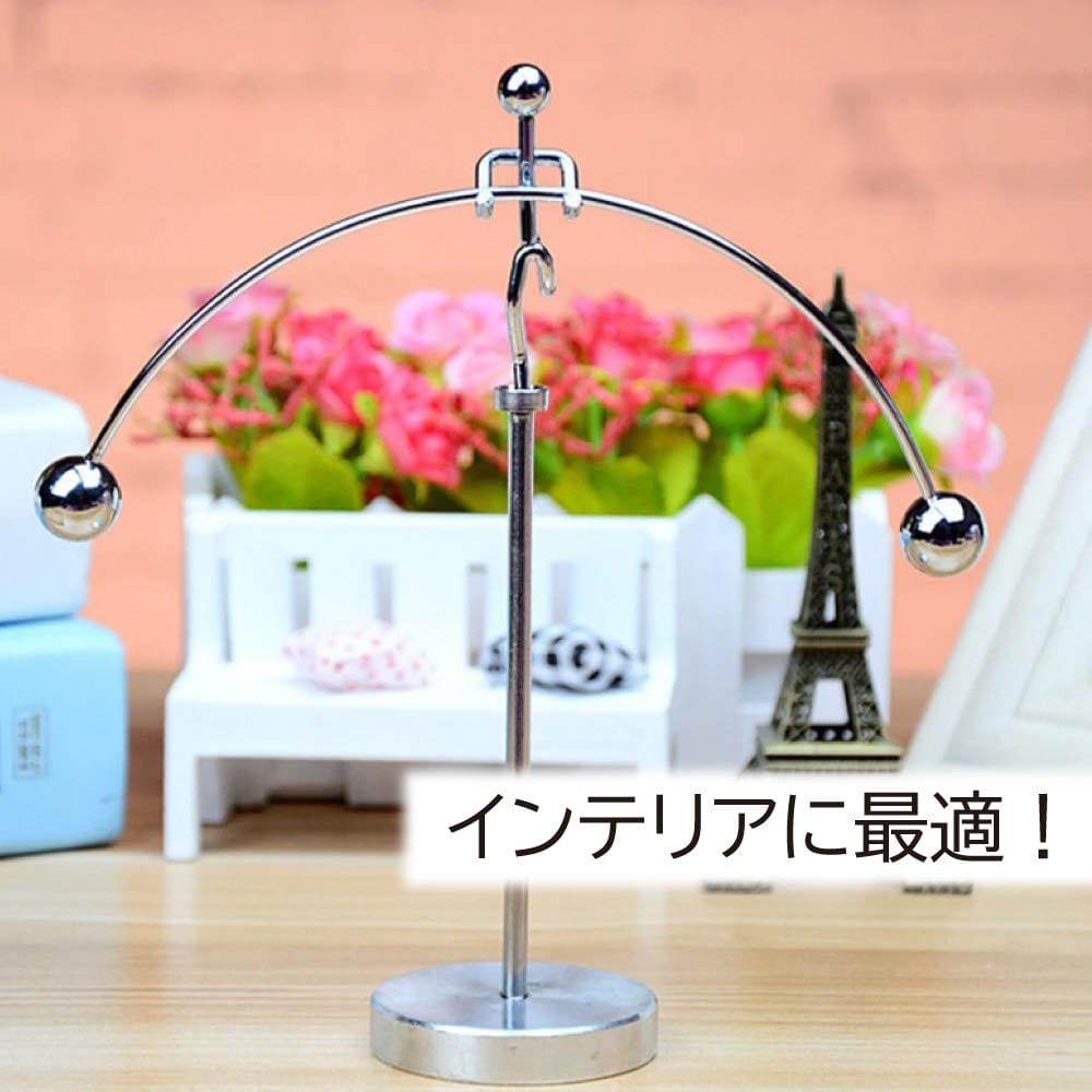 TK.Felly やじろべえ インテリア ヤジロベー 小物 片足 癒し 安定 おもちゃ 重量挙げ スイング ステンレス 卓上 [3]
