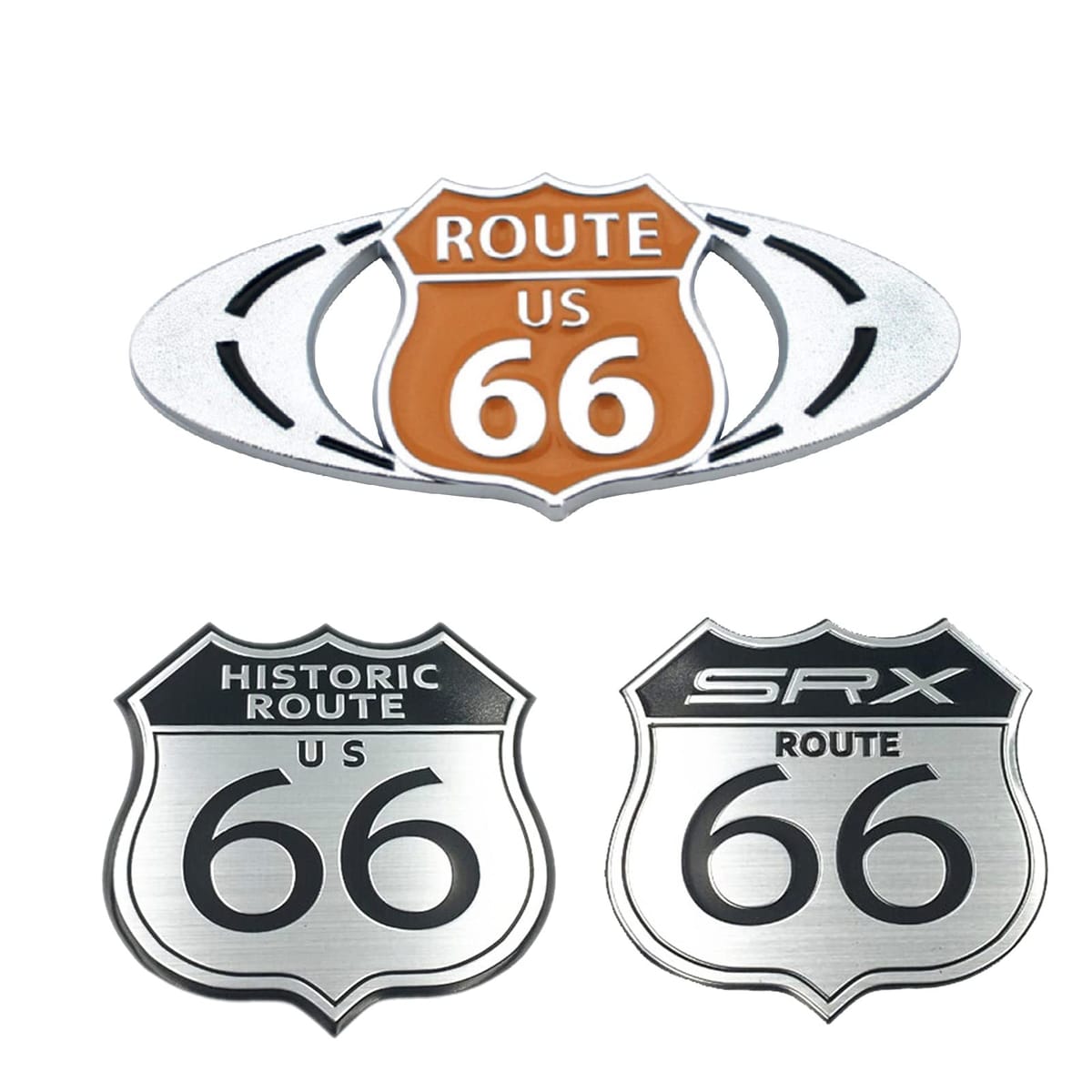 Saki&Masa エンブレム ルート66 ステッカー 車 バイク レトロ デカール Route66 3個セット