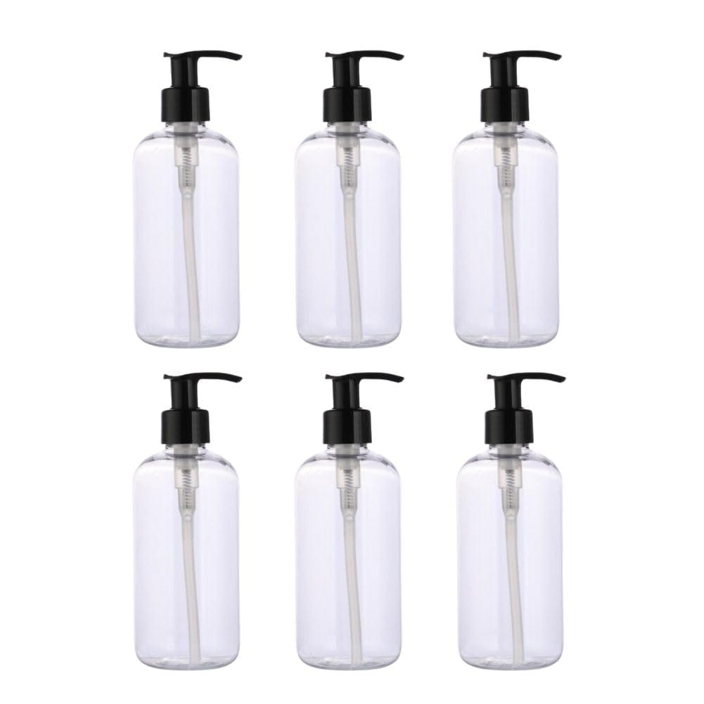 シャンプーボトル 詰め替えボトル 容器 6本セット ディスペンサー 透明ボトル 500ml トリートメント ボディーソープ円筒型 大容量 PET