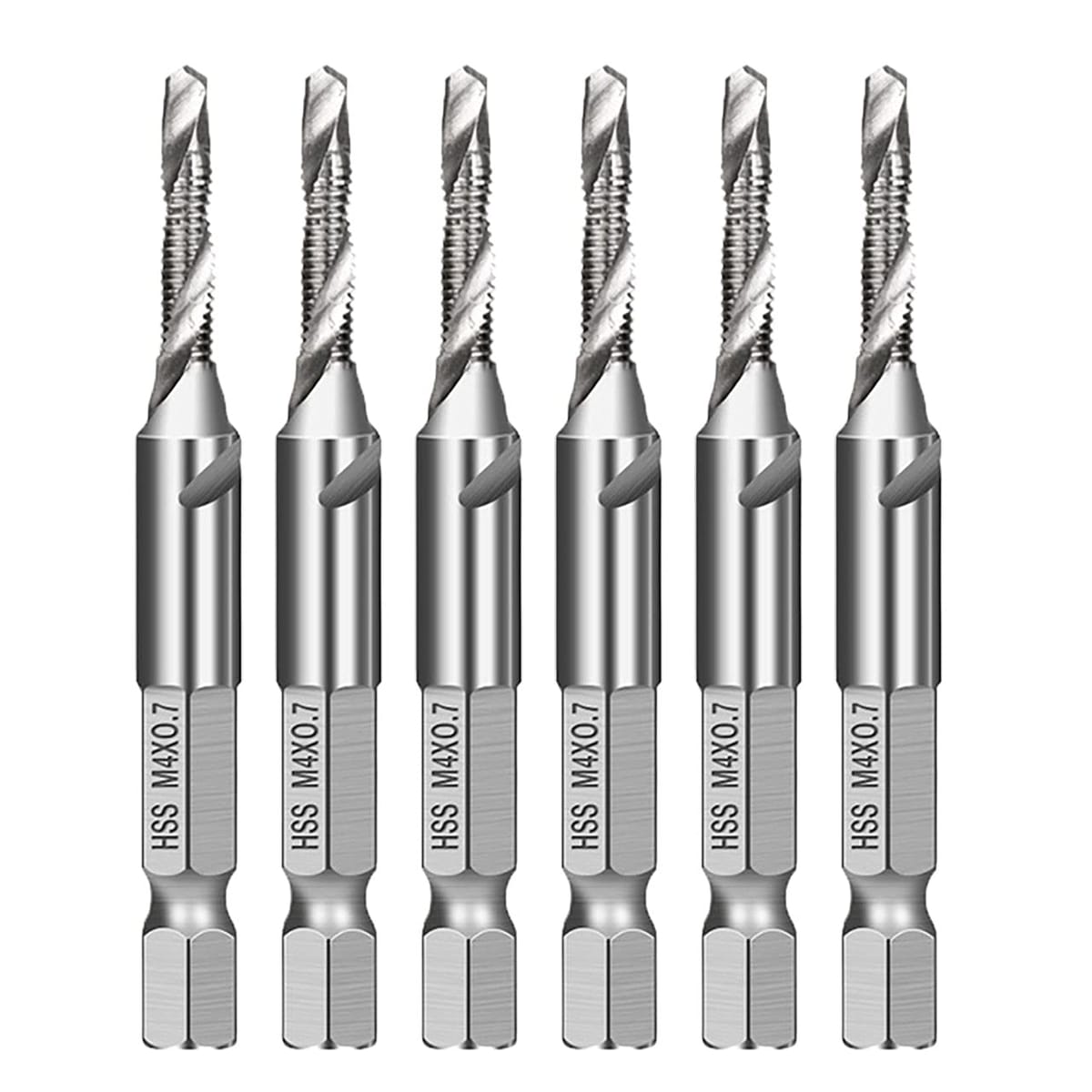 アチスメル M4 ドリルタップ スパイラル ドリル 6本 ドリルビット セット 穴あけドリル 六角軸ドリル ..
